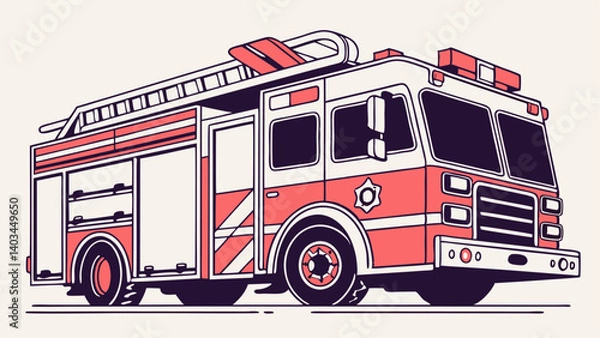 Obraz fire truck vector illustration