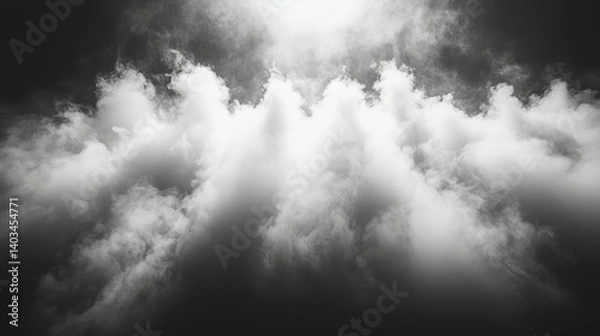 Fototapeta Celestial Canvas: A Monochromatic Study of Clouds