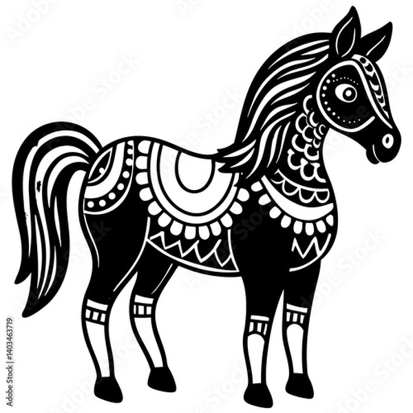 Fototapeta a cheerful cartoon horse using vibrant shades focusing on a balance of simplicity and charm in the design
