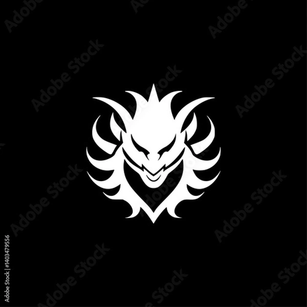 Obraz Dragon - Black and White Isolated Icon - Vector illustration