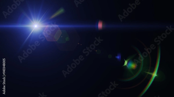 Obraz abstract of lighting digital lens flare in dark background