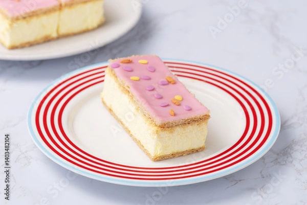 Obraz Dutch tompouce pastry, traditional cake in the Netherlands