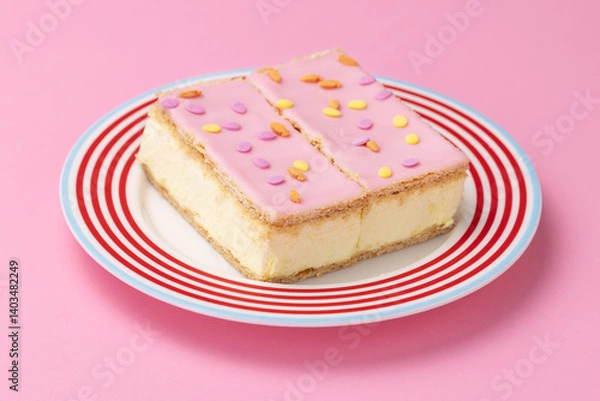 Obraz Dutch tompouce pastry, traditional cake in the Netherlands