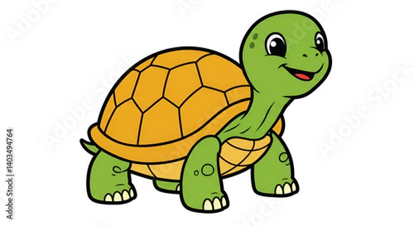 Fototapeta Cute happy turtle - image without background