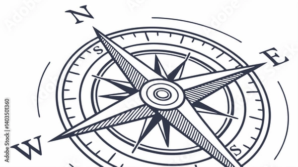 Obraz compass and map