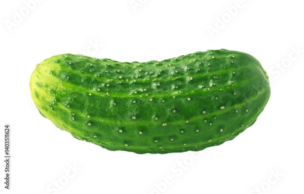 Obraz One fresh cucumber isolated on white background