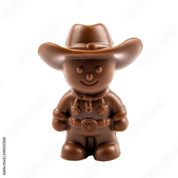 Obraz Chocolate cowboy figurine isolated on transparent background