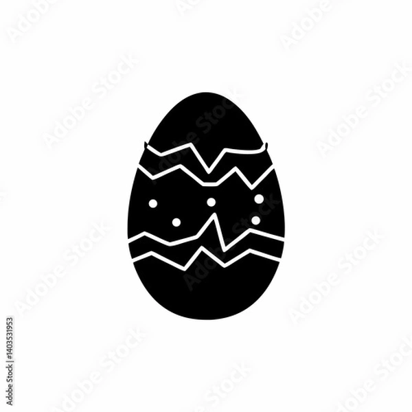 Obraz creative details  Cracked Easter Egg Icon Vector Illustration