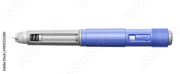 Fototapeta Insulin pen, medical device for diabetes management. Portable injection system for precise insulin dosing. Modern healthcare technology, semaglutide, ozempic, wegovy medication, obesity treatment. 3D