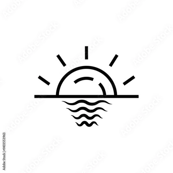 Obraz sunrise outline icon