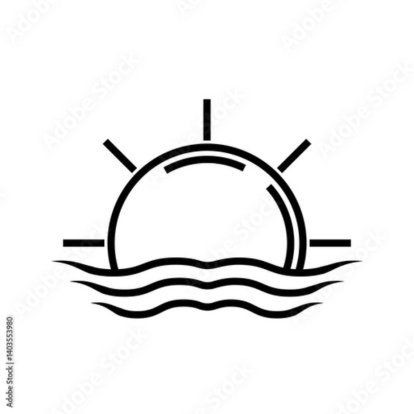 Obraz sunrise outline icon
