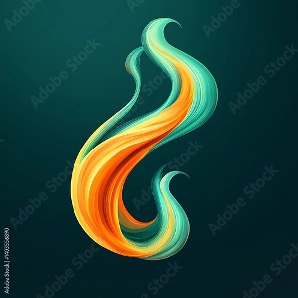 Fototapeta Abstract fire swirl in artistic style