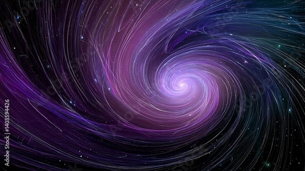Fototapeta Abstract Swirl Design with Purple and Blue Cosmic Glow