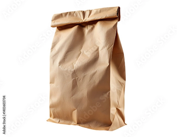 Fototapeta A Minimalist Brown Paper Bag Perfect for Various Culinary and Craft Uses
