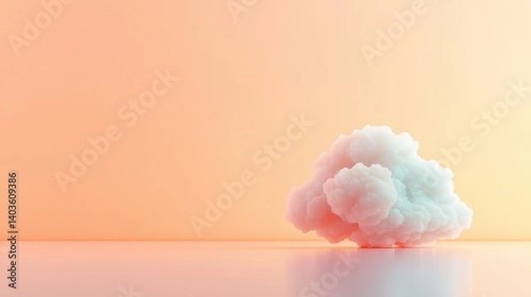 Fototapeta A 3D rendering of a cloud-like formation against a gradient background.