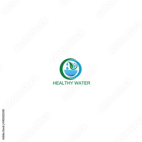 Obraz Creative healthy water logo design 