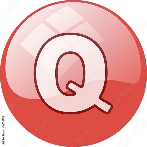 Fototapeta red Q window button
