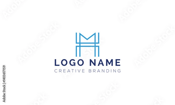 Fototapeta Minimalist HM Logo for Branding and Identity.
