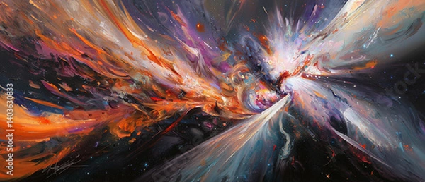 Obraz galaxies colliding, showcasing the dynamic nature of the universe.