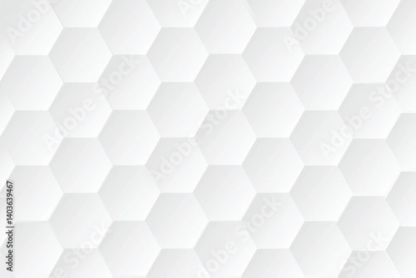 Fototapeta White hexagon shape background template 