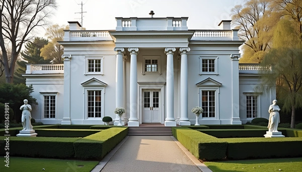 Obraz Neoclassical Harmony: Flawless Cottage