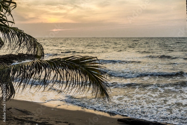 Fototapeta Sunset on the Caribbean beach