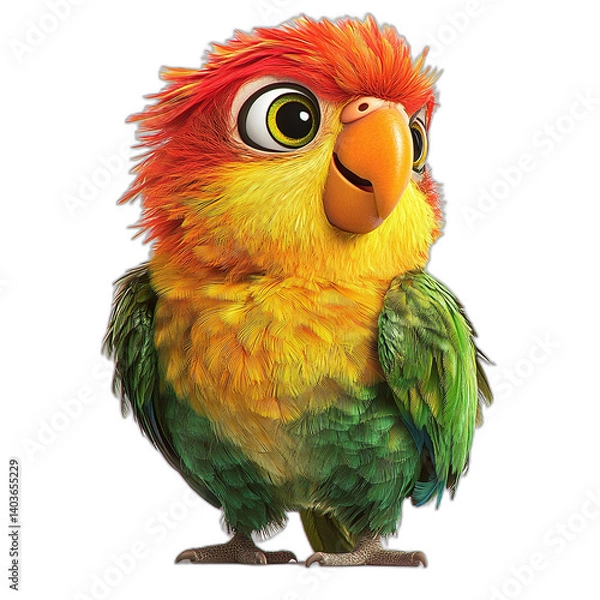 Obraz Brightly Colored Bird With A Big Eye And A Long Beak