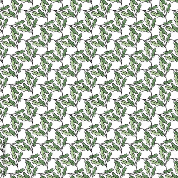 Fototapeta Tropical Leaf Impression Seamless Vector Pattern Design