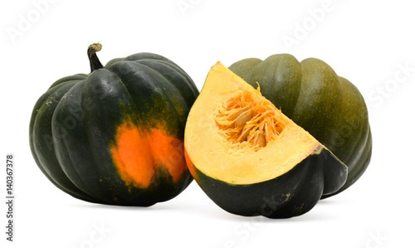 Obraz Świeże Wycinanka Żołądź Squash Na Białym Tle