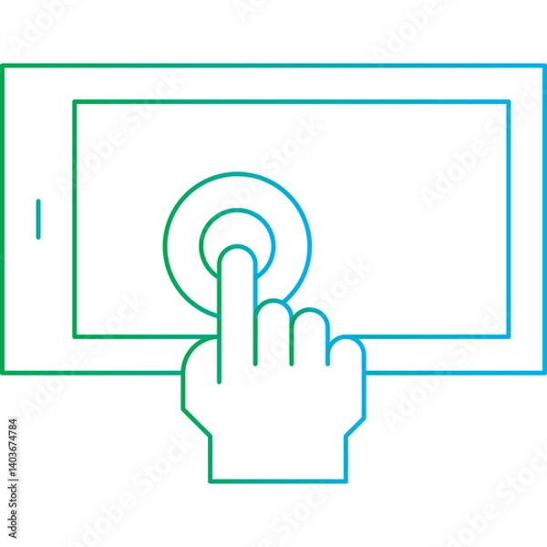 Fototapeta Touchscreen Technology icon single vector illustration
