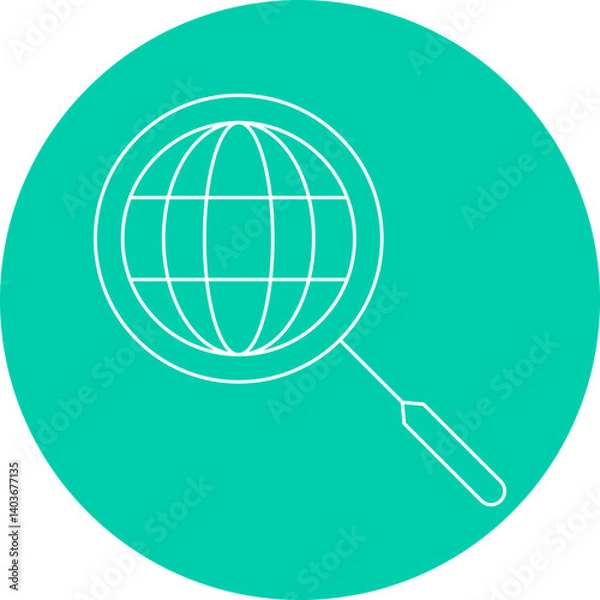 Fototapeta Global Search single vector illustration icon