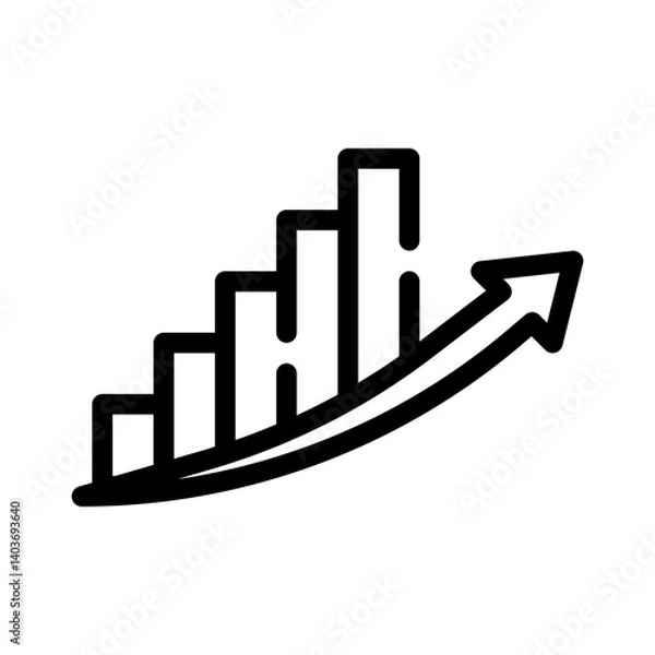 Fototapeta bar graph line icon