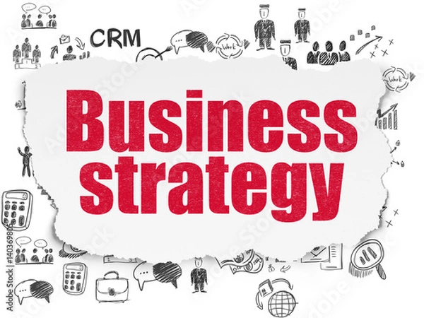 Fototapeta Finance concept: Business Strategy on Torn Paper background