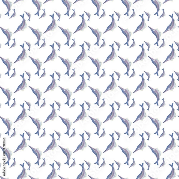 Fototapeta Whale Ahead Seamless Vector Pattern Design