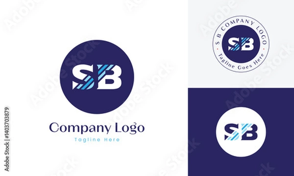 Fototapeta Creative logo using letter S and B, suitable for transport, finance and trading business brands