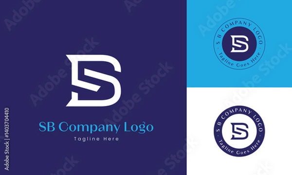 Fototapeta Creative monogram logo using letter S and B, suitable for finance and trading business brands
