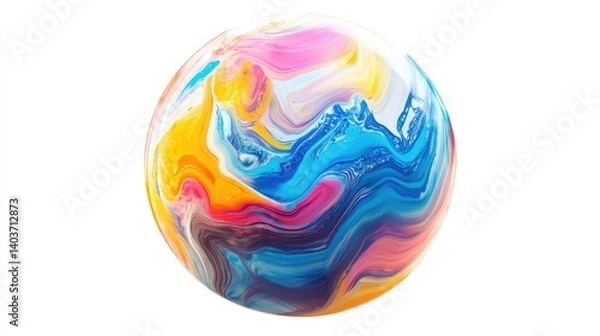 Fototapeta Photo of colorful balls shown isolated on white background, generated by AI.