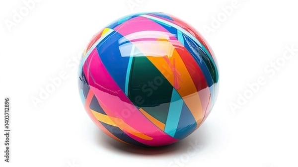 Fototapeta Photo of colorful balls shown isolated on white background, generated by AI.