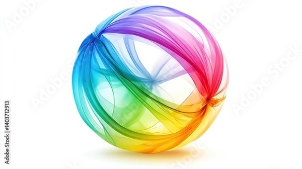 Fototapeta Photo of colorful balls shown isolated on white background, generated by AI.