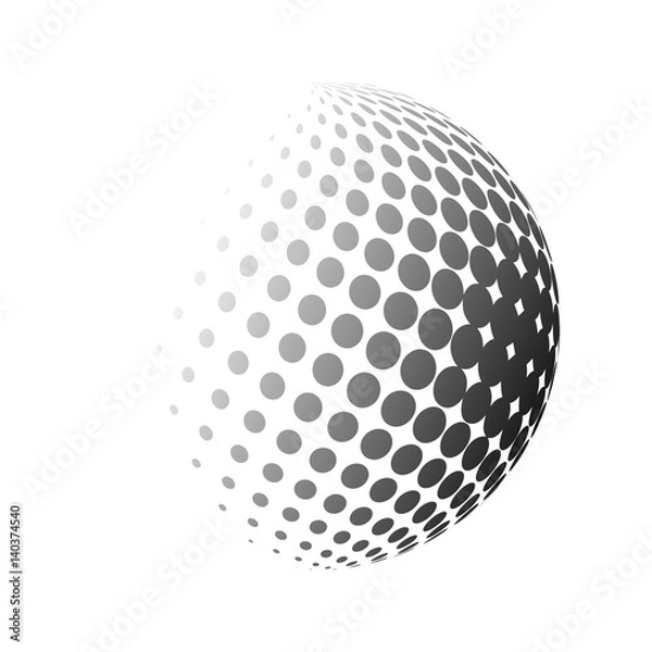 Obraz 3d Vector Halftone Sphere. Vector Background. Design Elements