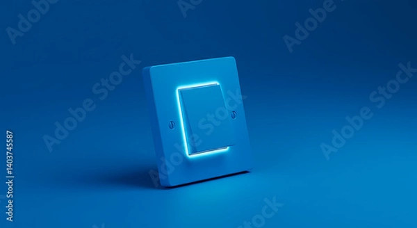 Obraz Neon Blue Switch AI Generated