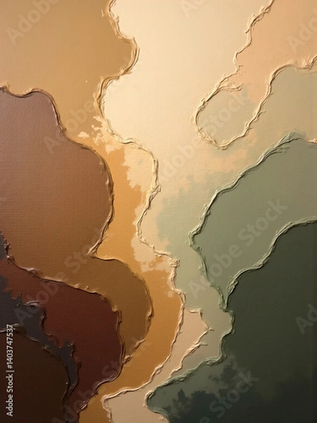 Fototapeta Oil Painting with Rich Canvas Texture – Colorful Hand-Painted Art with Visible Brushstrokes
