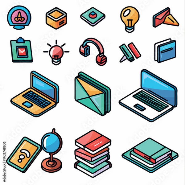 Fototapeta set of computer icons