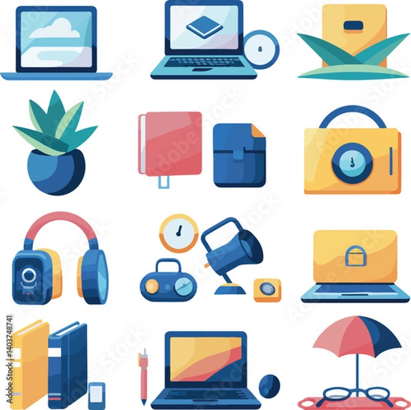 Fototapeta set of computer icons