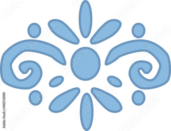 Obraz Cute blue Baroque Element