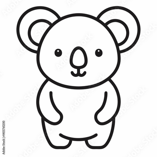 Fototapeta Koala outline icon on white background