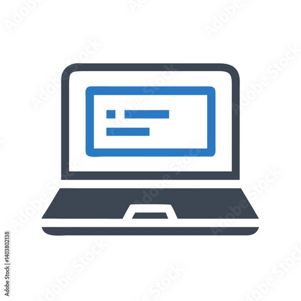 Fototapeta Laptop icon displaying coding activity and technology theme