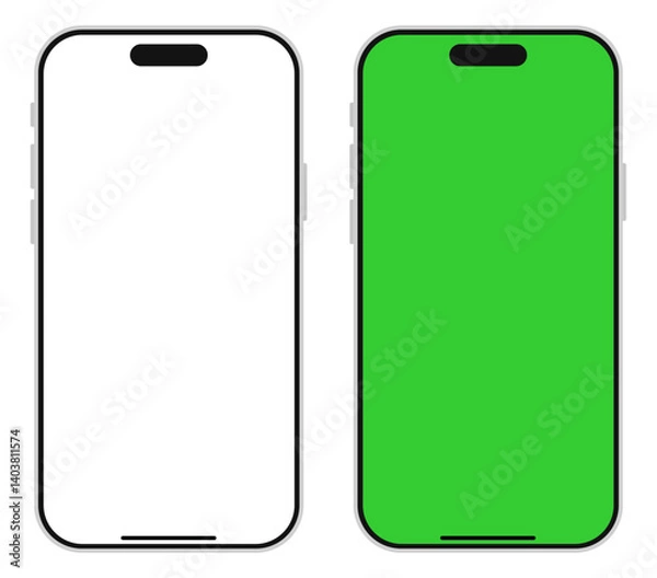 Fototapeta mobile phone vector. phone mock up transparent screen isolated on transparent background. Vector Smartphone Mockup. Realistic smartphone illustration. Smartphone mockup collection.