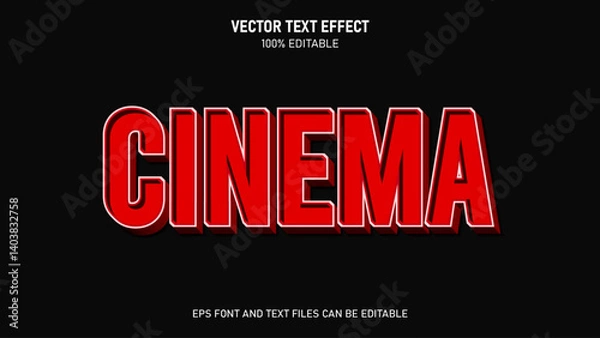 Fototapeta Cinema 3d text editable text effect