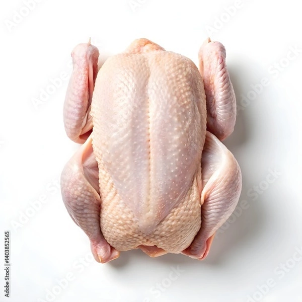 Obraz Whole Raw Chicken A High-Resolution Image of a Fresh, Uncooked Chicken Ready for Cooking